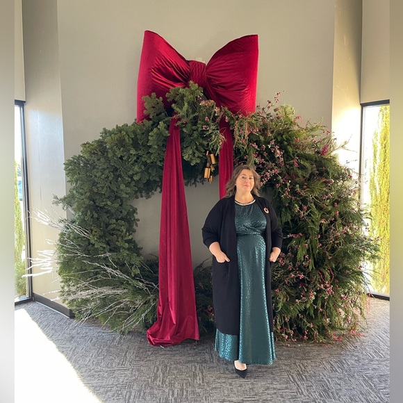 SHEIN dark teal/greenish Long Sleeve Dress, size 3X - Picture 5 of 14